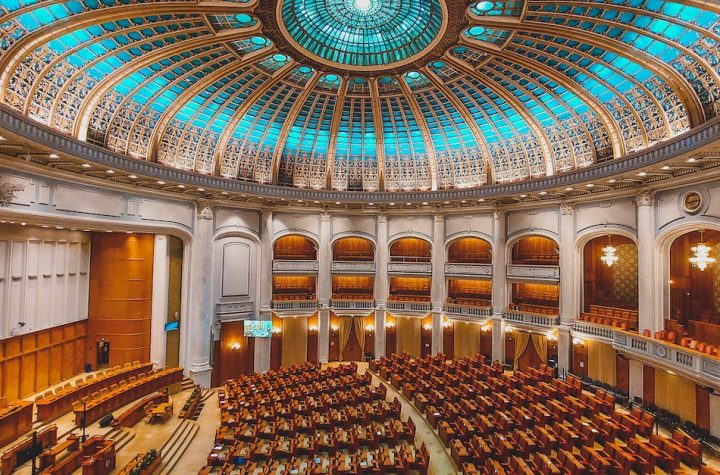 the-interior-of-a-large-building-with-a-dome